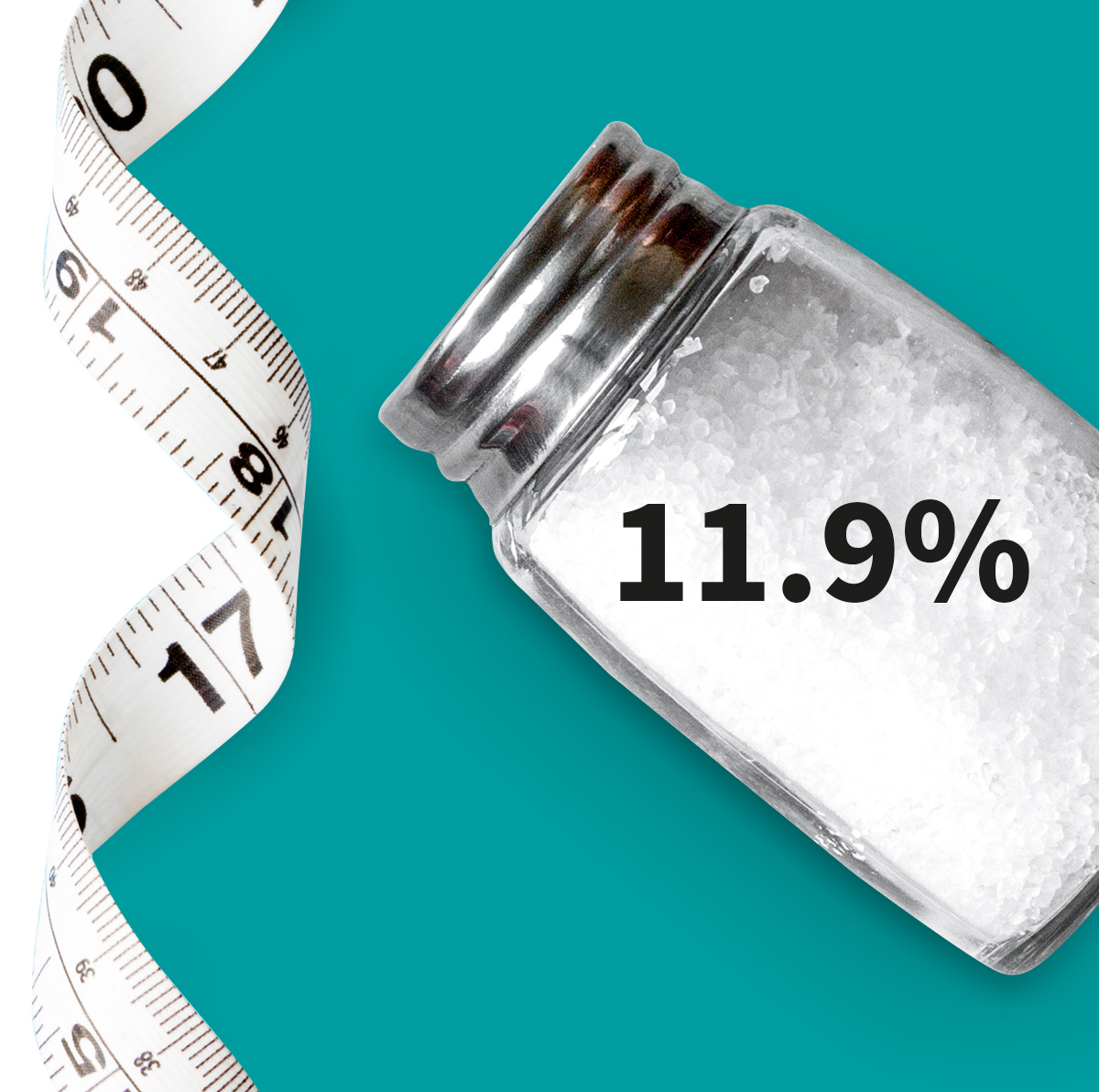 [.KE Kenya (english)] •	A measuring tape and a saltcellar shown as a metaphor for hypertension